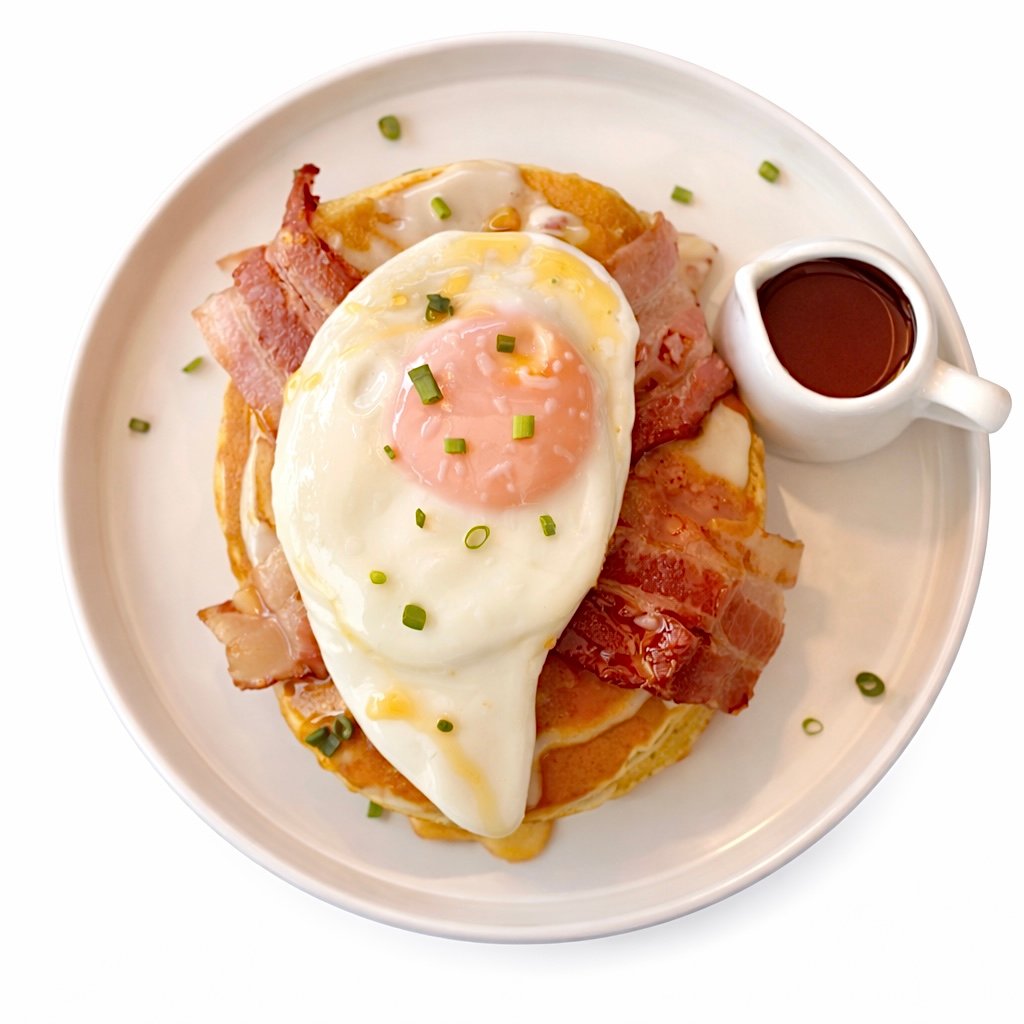 Panqueca, Bacon, Ovos